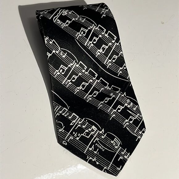 Dimoda Hand Made Musical Music Note Neck Tie - Picture 1 of 9